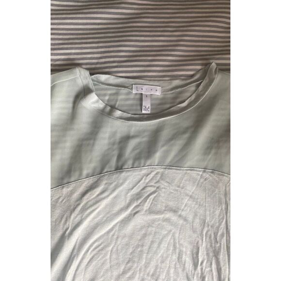 NWT Leith mint green round neck mesh shirt top blouse - Picture 3 of 4